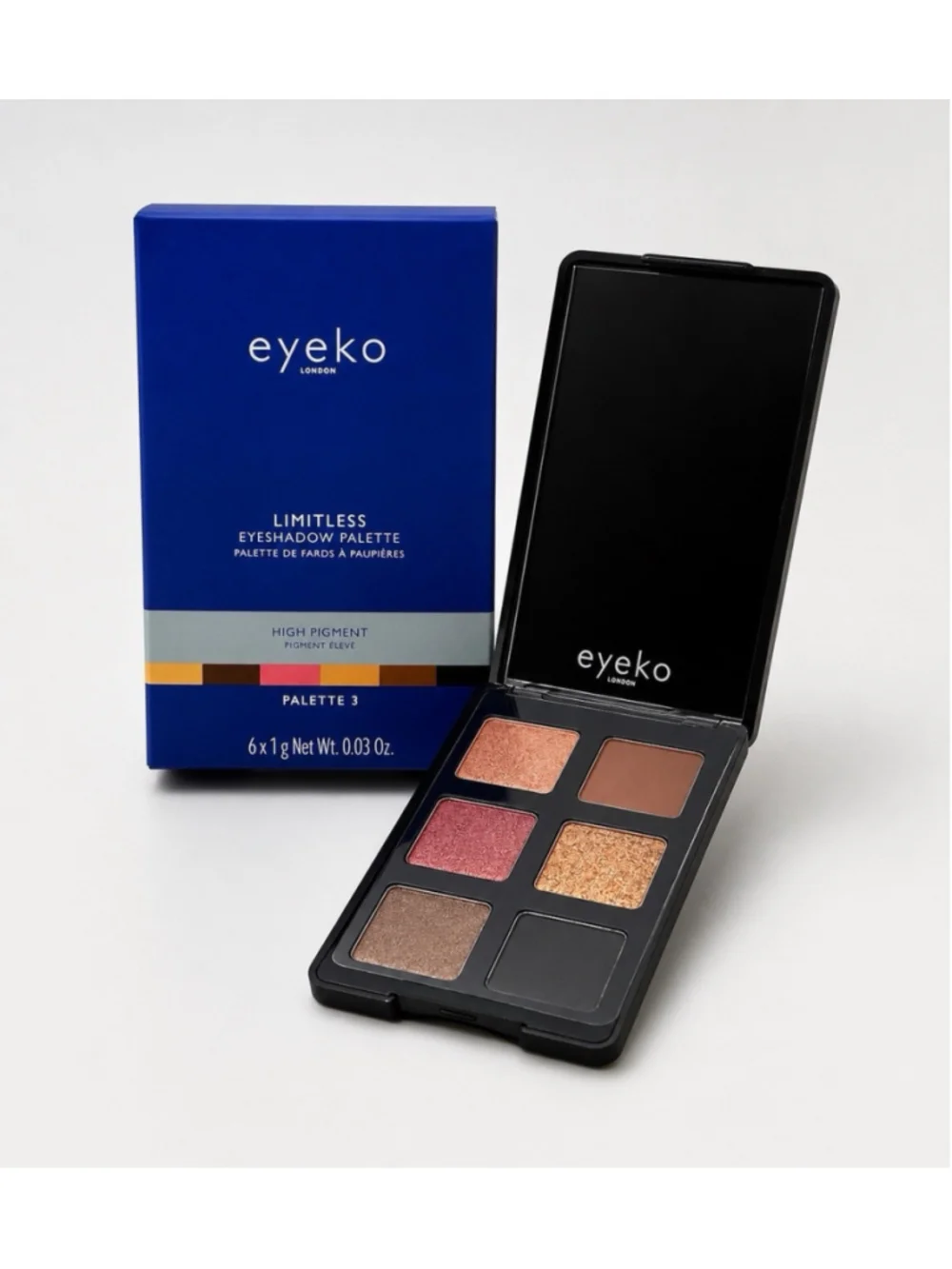 eyeko London~LIMITLESS~Eyeshadow Palette~High Pigment~Palette 3~6 Shades~NIB~